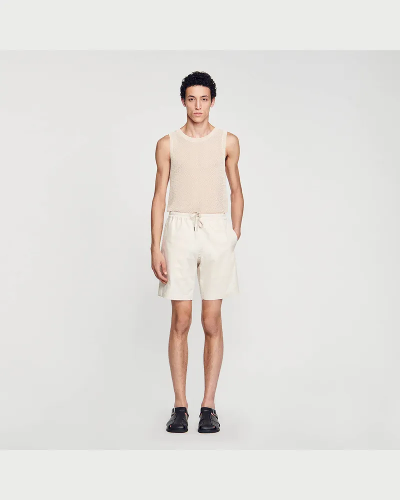 Sandro Shorts aus Baumwolle Hellbeige