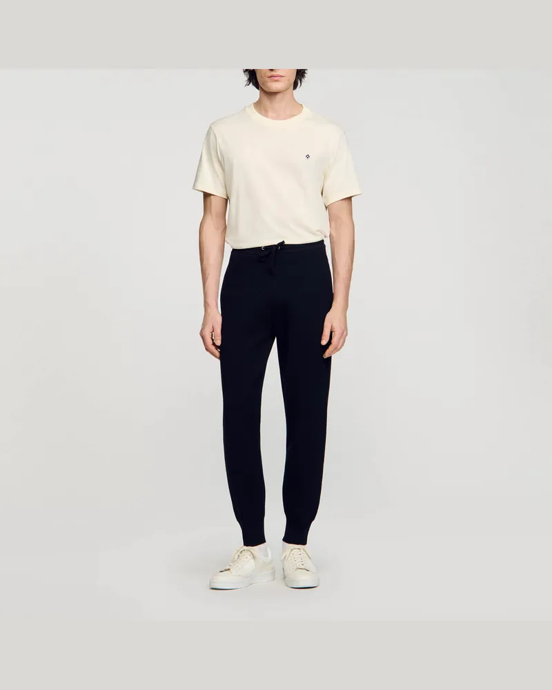 Sandro Jogginghose aus Strick Schwarz