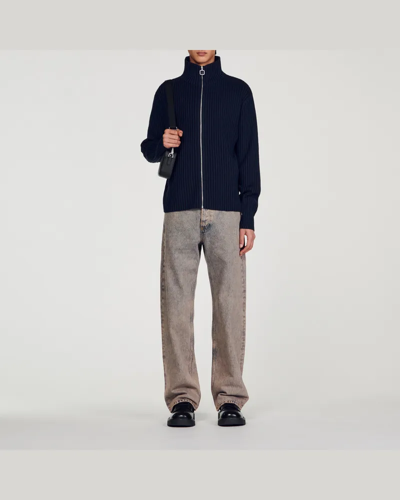 Sandro Rippstrick-Cardigan Marine
