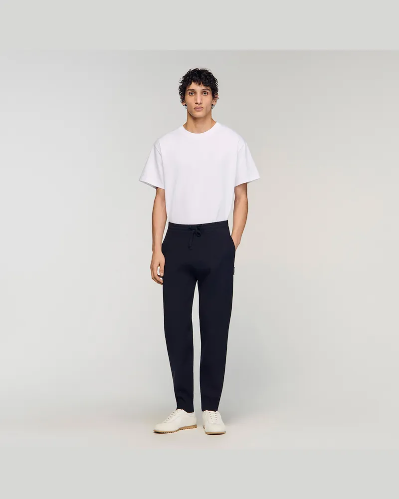 Sandro Jogginghose aus Strick Marine