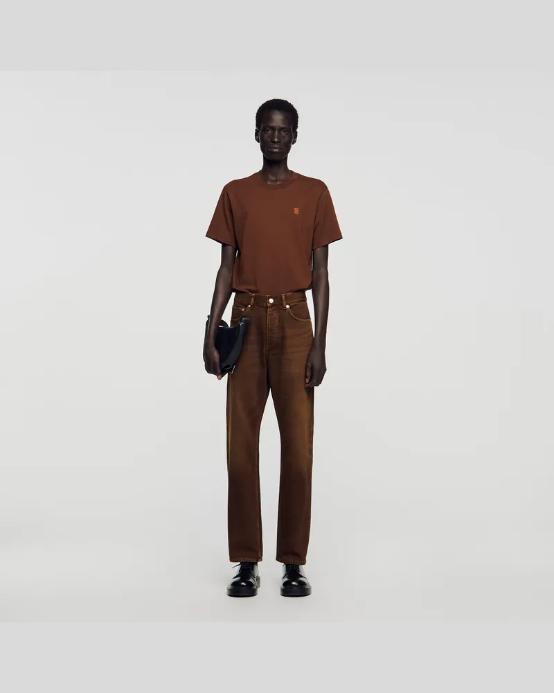 Sandro Regular-Jeans im Washed-Look Tabak