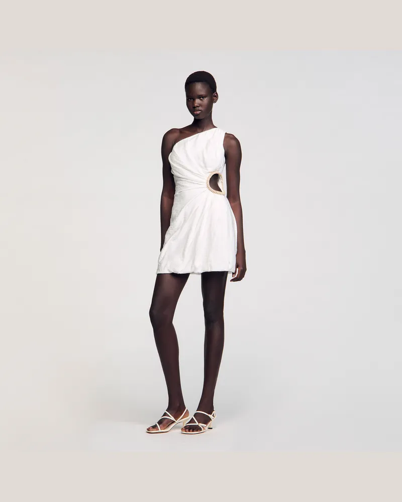 Sandro Kurzes asymmetrisches Kleid Weiß