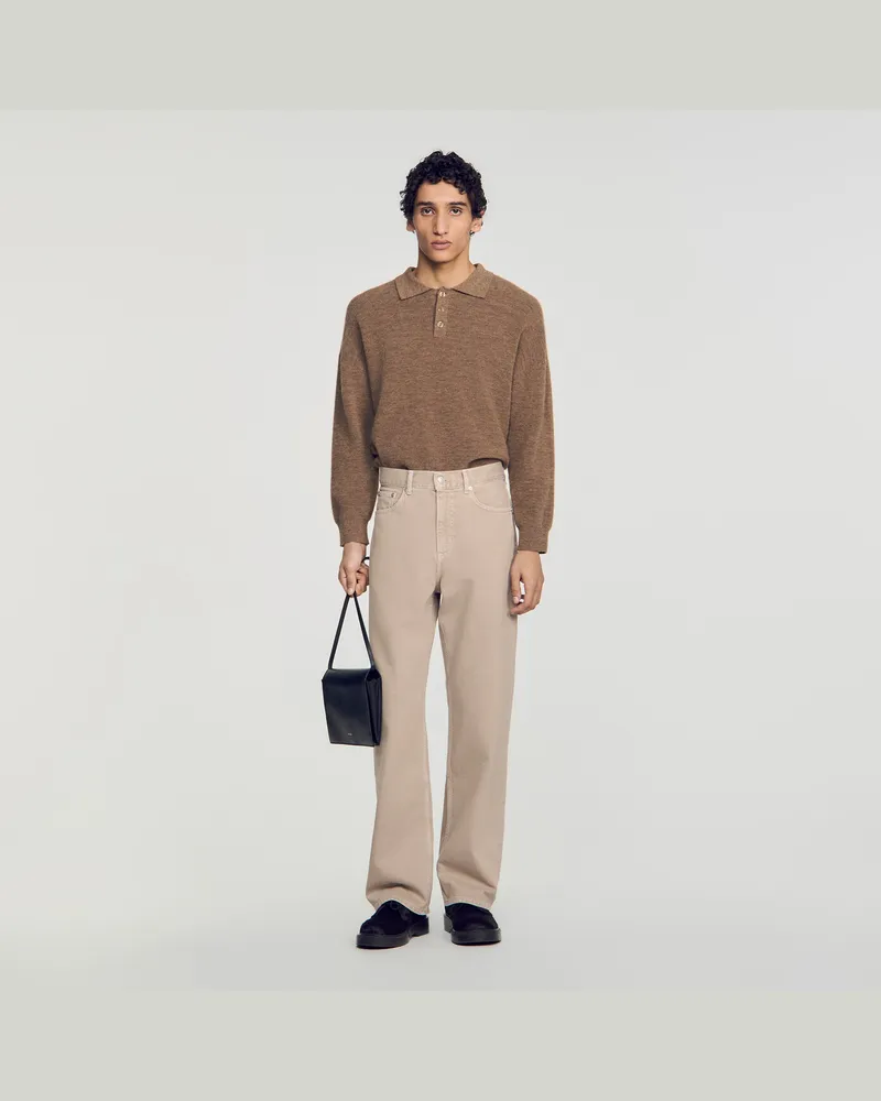 Sandro Überfärbte Baggy-Jeans Beige