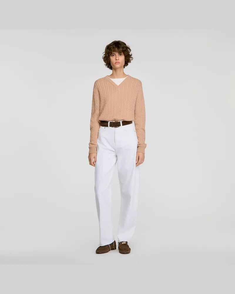 Sandro 2-in-1-Pullover mit Zopfmuster Beige
