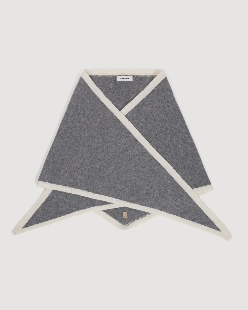 Sandro Zweifarbiges Wolldreieckstuch Gris