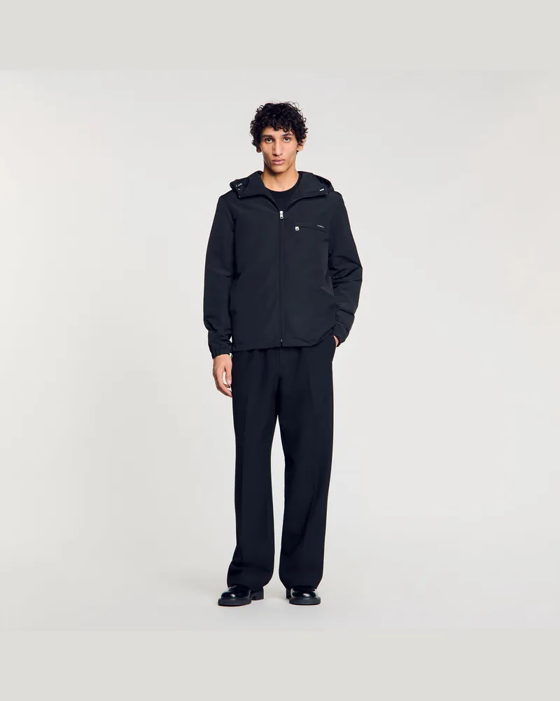Sandro Windjacke aus Nylon Schwarz