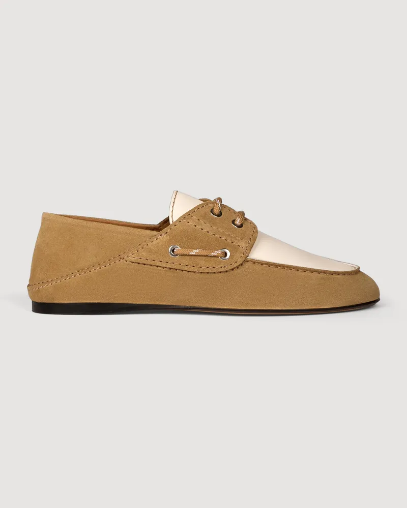 Sandro Bootsschuhe aus Veloursleder Beige