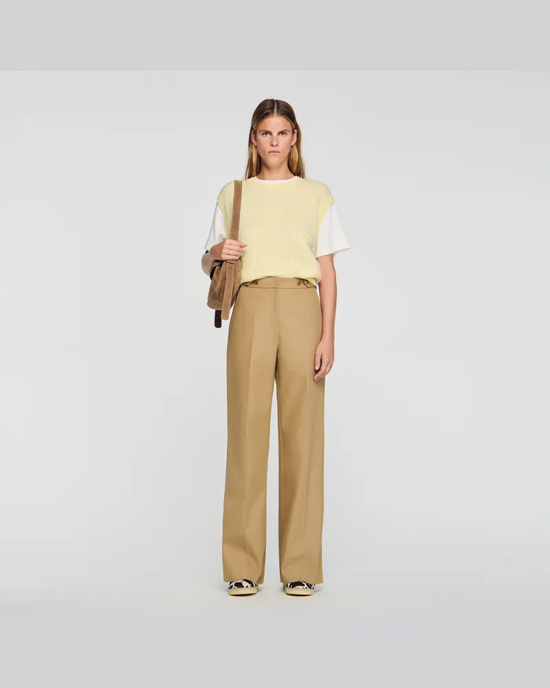 Sandro Baumwollanzughose Beige