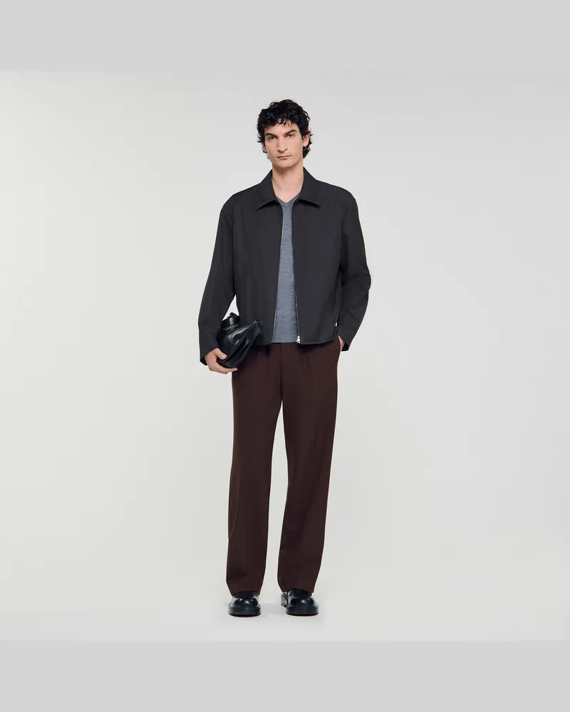 Sandro Jacke aus technischem Material Dark