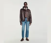 Oversize-Lederjacke