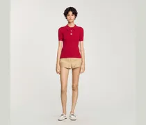 Poloshirt aus Rippstrick