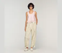Weite Hose mit Blumendruckmuster