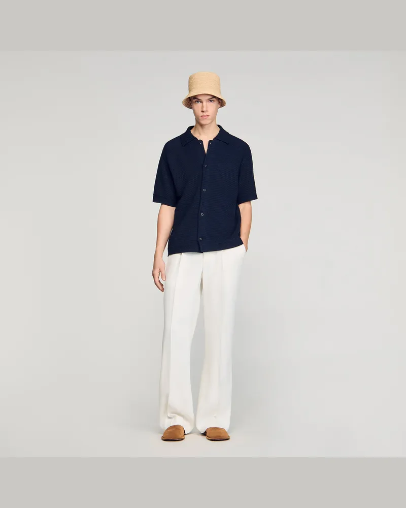 Sandro Hemd aus Jute Marine