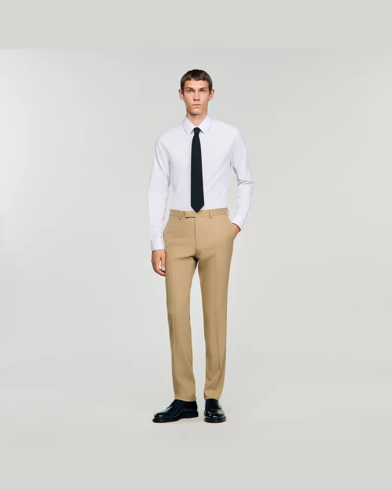 Sandro Anzughose aus Wolle Beige