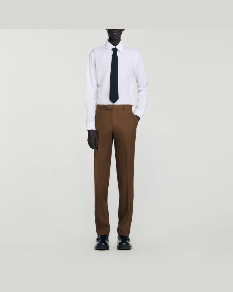 Sandro Anzughose aus Wolle Taupe