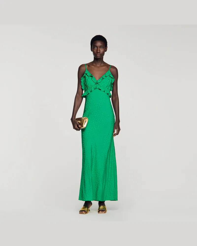 Sandro Langes Trägerkleid Grün
