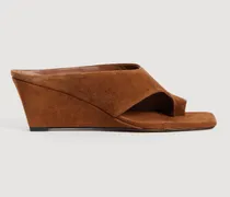 Keilsandalen aus Veloursleder