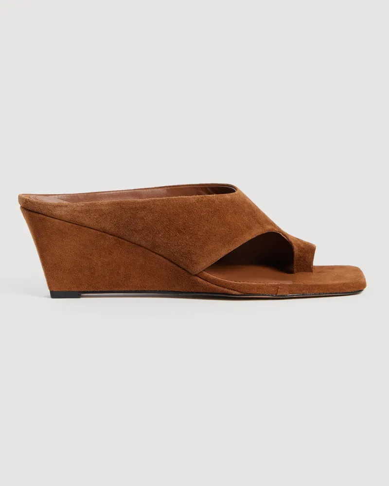 Sandro Keilsandalen aus Veloursleder Braun