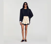 Shorts mit Blumenstickerei