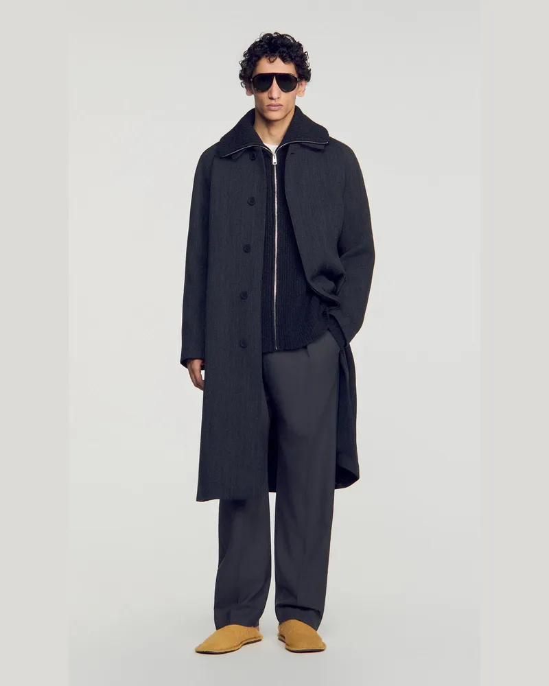 Sandro Langer Oversize-Mantel Anthrazit