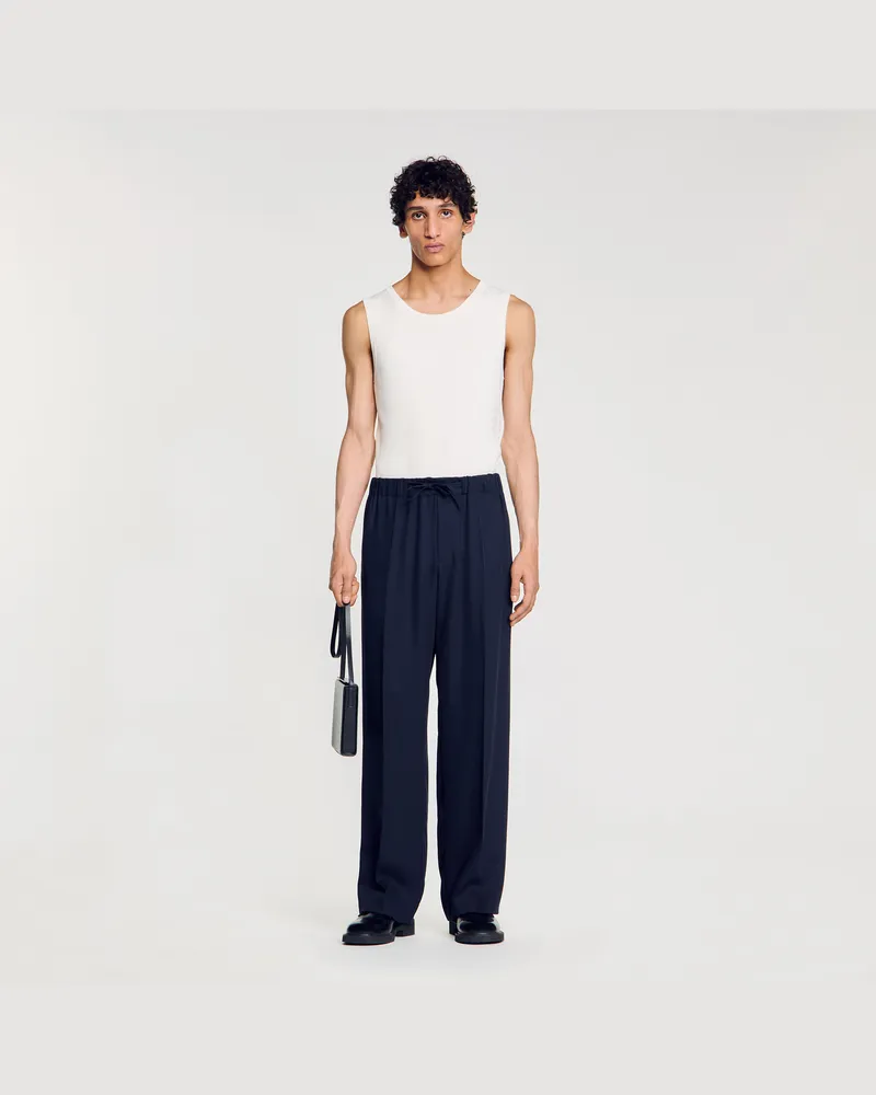 Sandro Weite Hose mit Gummibund Midnight