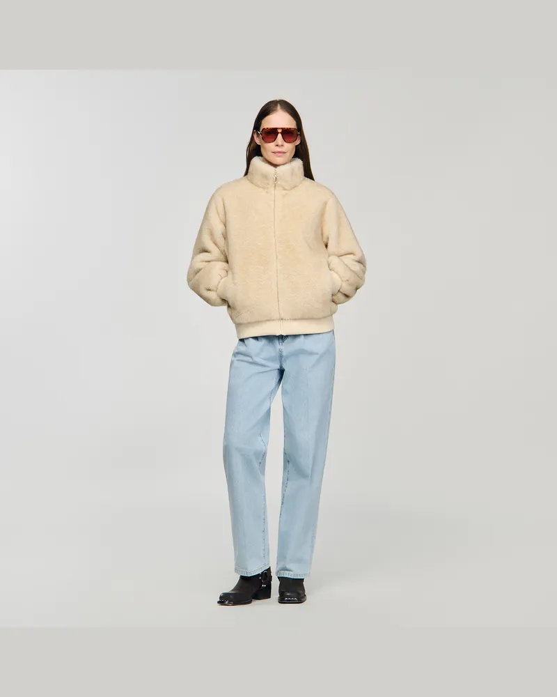 Sandro Jacke aus Fellimitat Beige