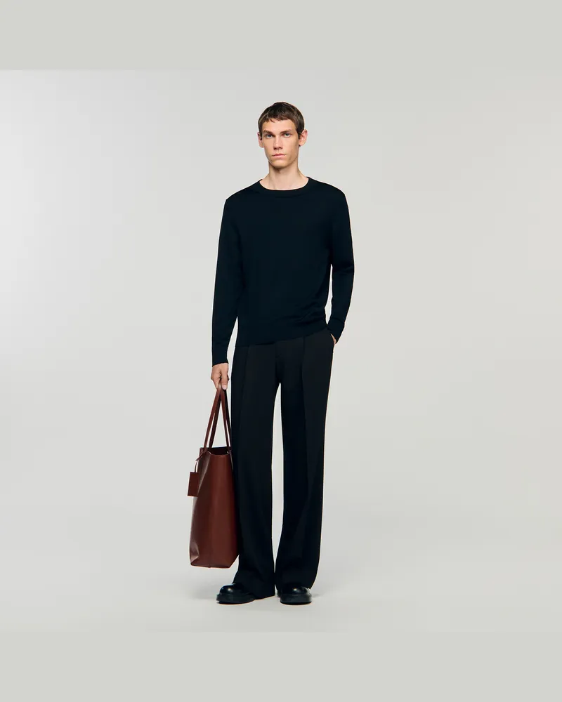 Sandro Feinstrickpullover Schwarz