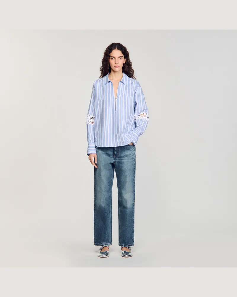 Sandro Gestreiftes Hemd Blau