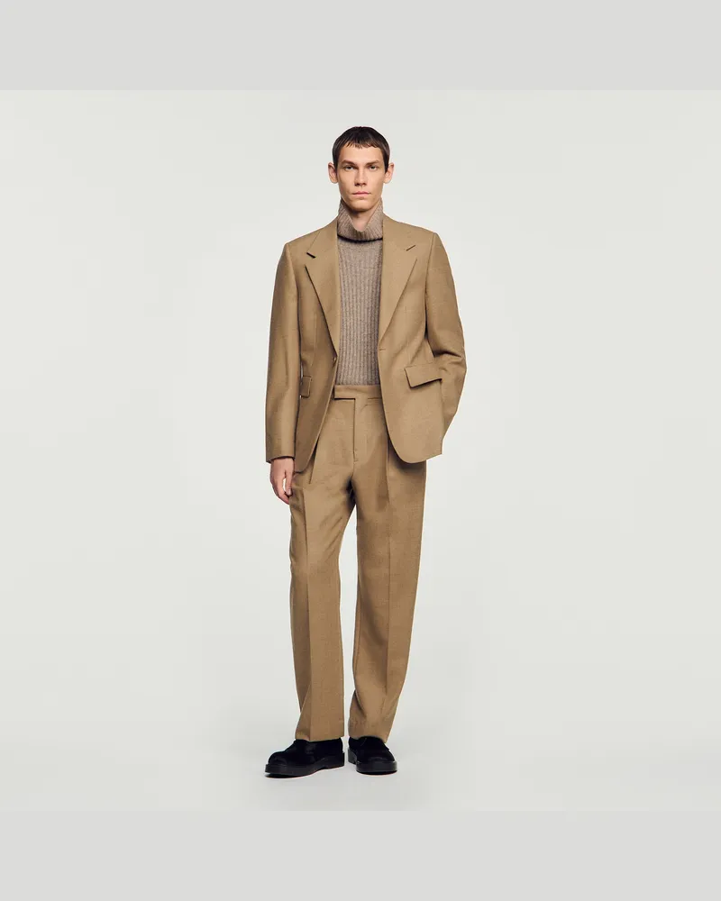 Sandro Anzugjacke aus Wolle Beige