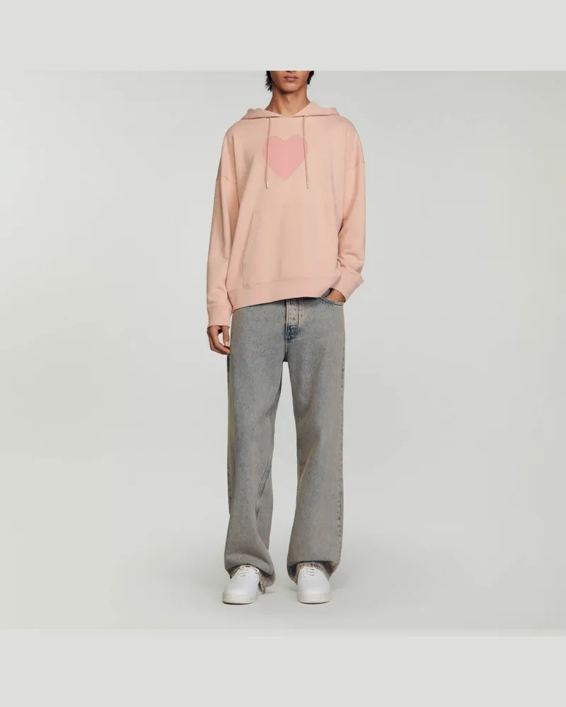 Sandro Fleece-Hoodie Rosa