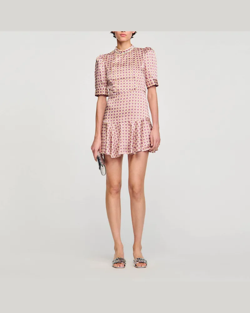 Sandro Kurzer Rock mit Print Ecru