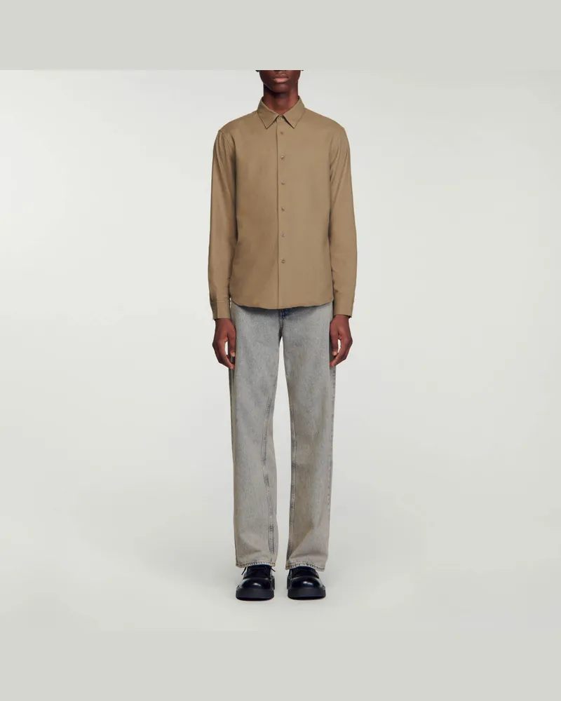Sandro Flanellhemd Khaki