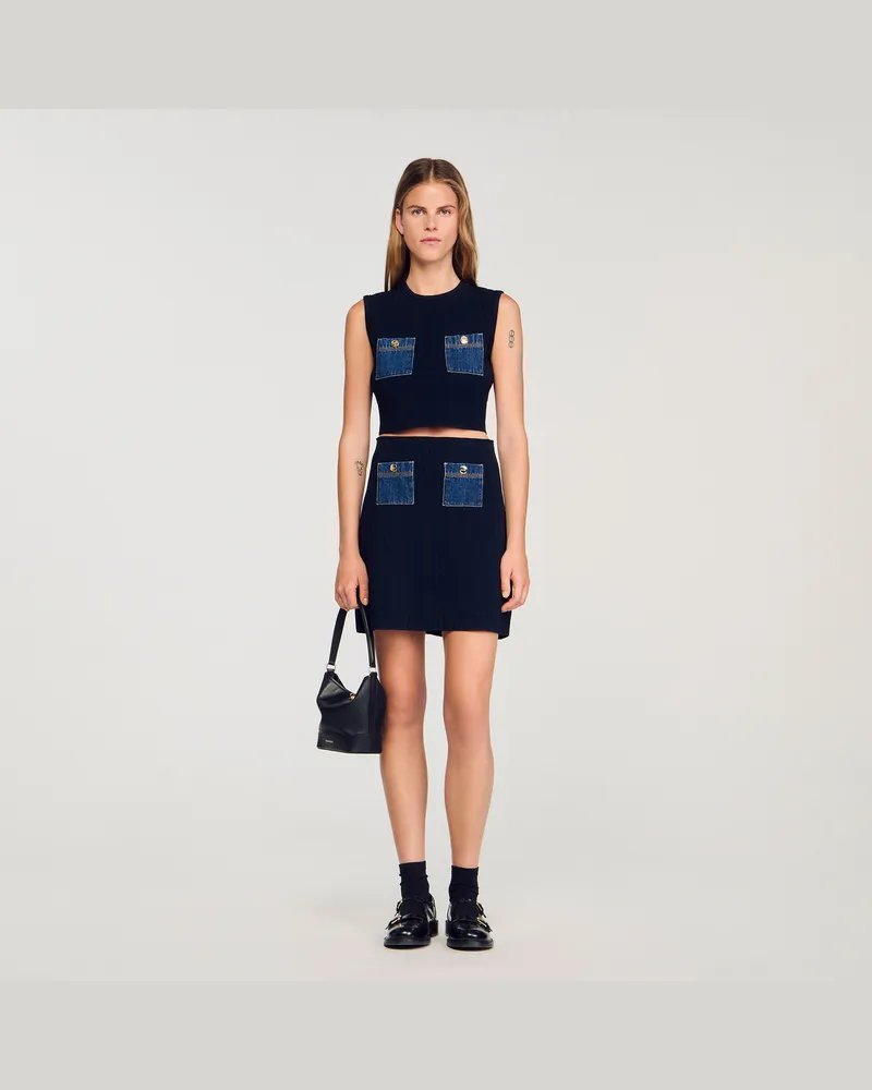 Sandro Stricktop mit Denim Marine