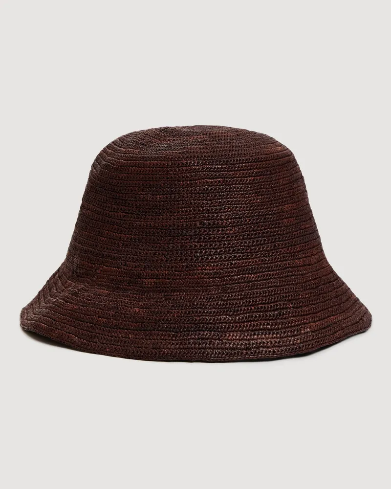 Sandro Häkel-Fischerhut aus Raffia Terrakotta