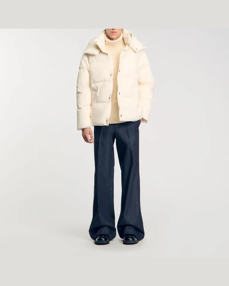 Sandro Gesteppte Daunenjacke Creme