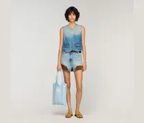 Kurze Jeansjacke mit Nieten