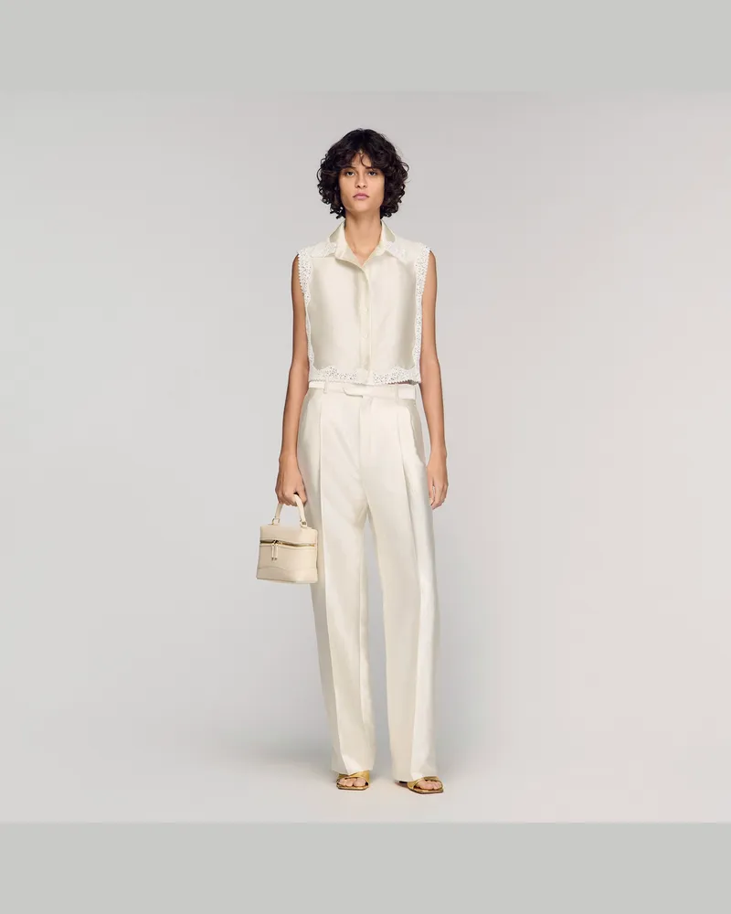 Sandro Satinhose Creme