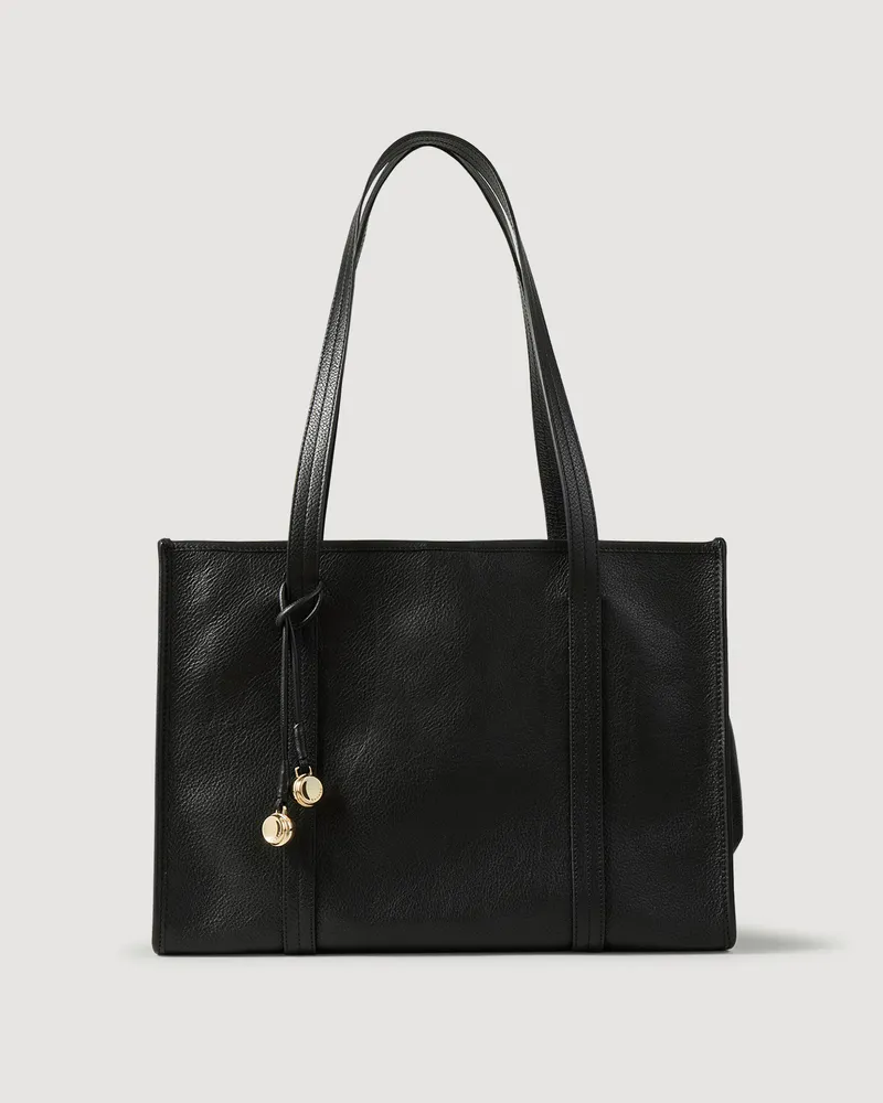 Sandro Shopper-Tasche aus Leder Schwarz