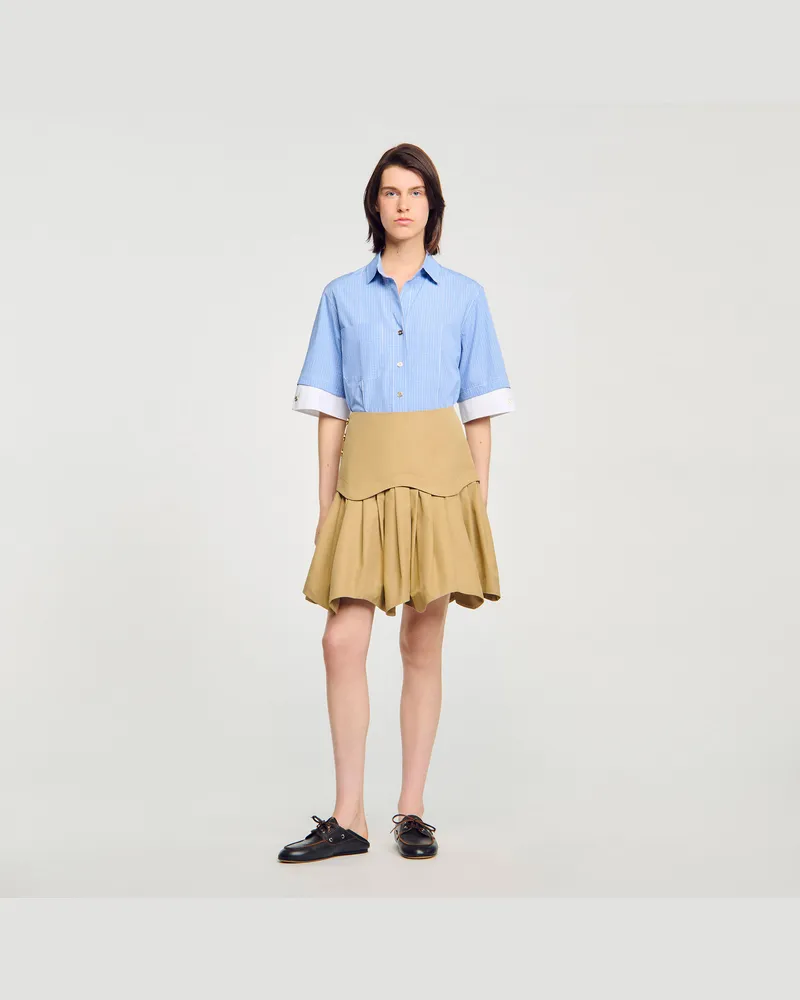 Sandro Kurzer Rock mit Volants Beige