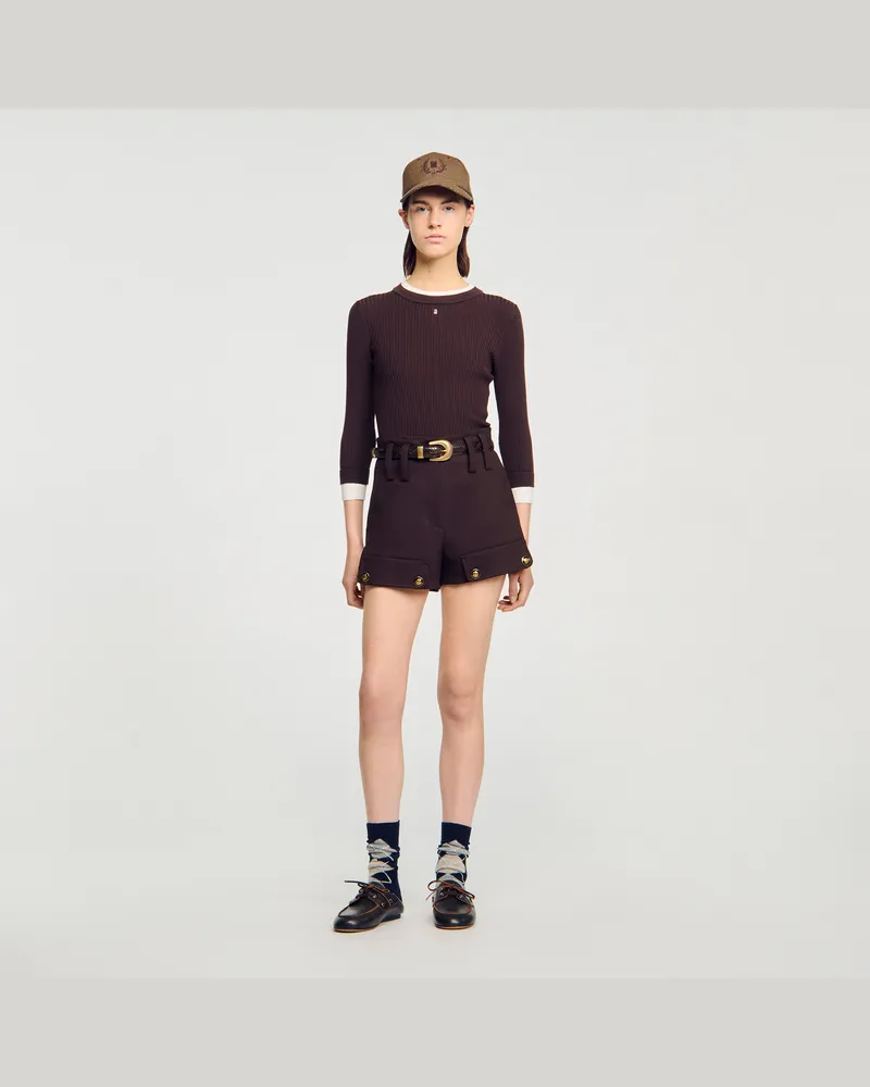 Sandro Pullover aus Wollgemisch Braun