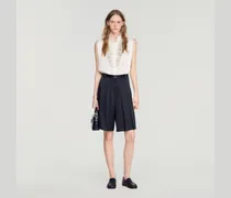 Lange Falten-Shorts mit hohem Bund