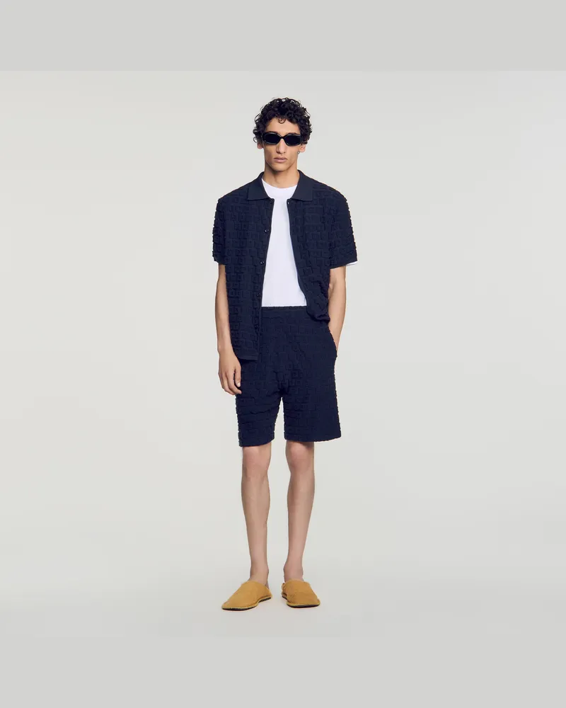 Sandro Shorts aus Frottee Marine
