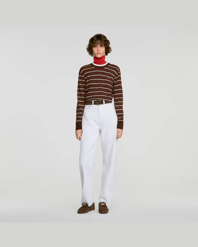 Sandro Wollpullover mit Streifen Braun