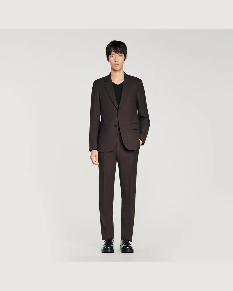 Sandro Anzugsakko aus Wolle Chocolate