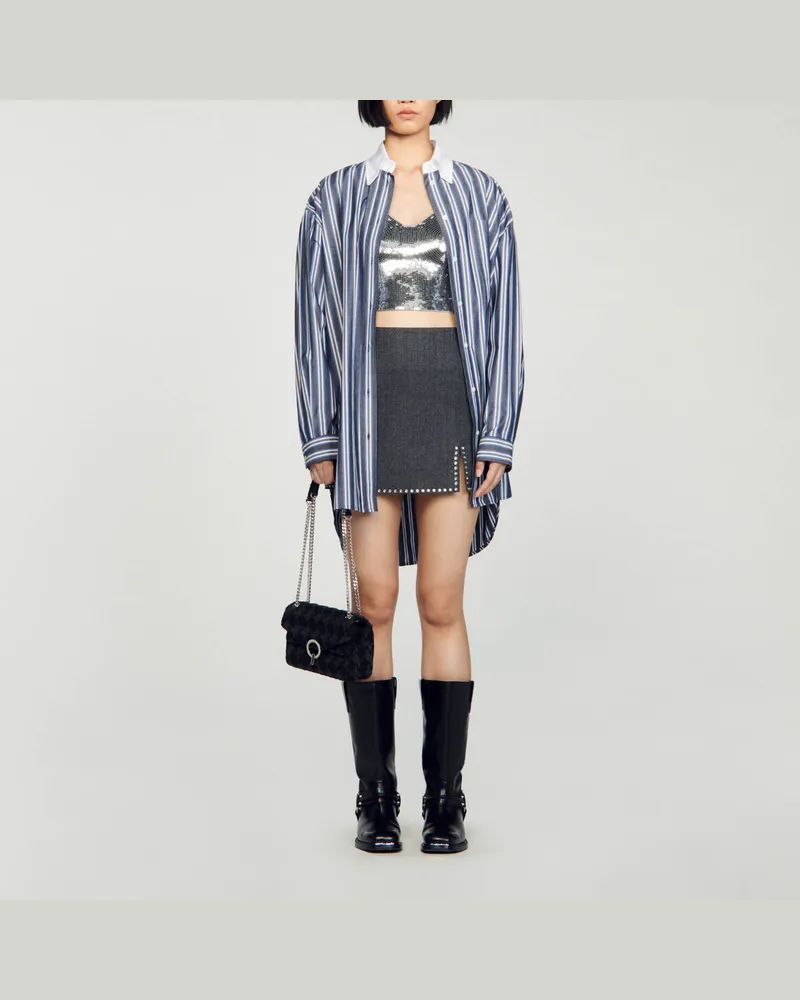 Sandro Oversize-Streifenhemd Blau