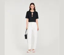 Kurzes T-Shirt mit Strass
