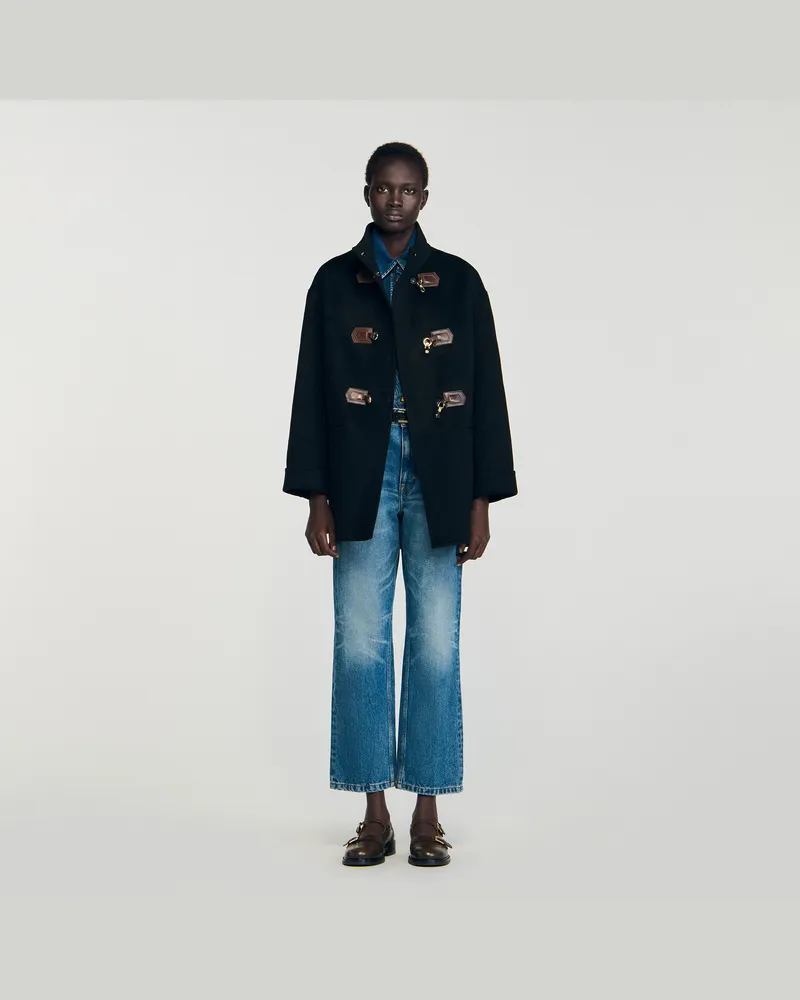 Sandro Oversize-Cabanmantel Schwarz