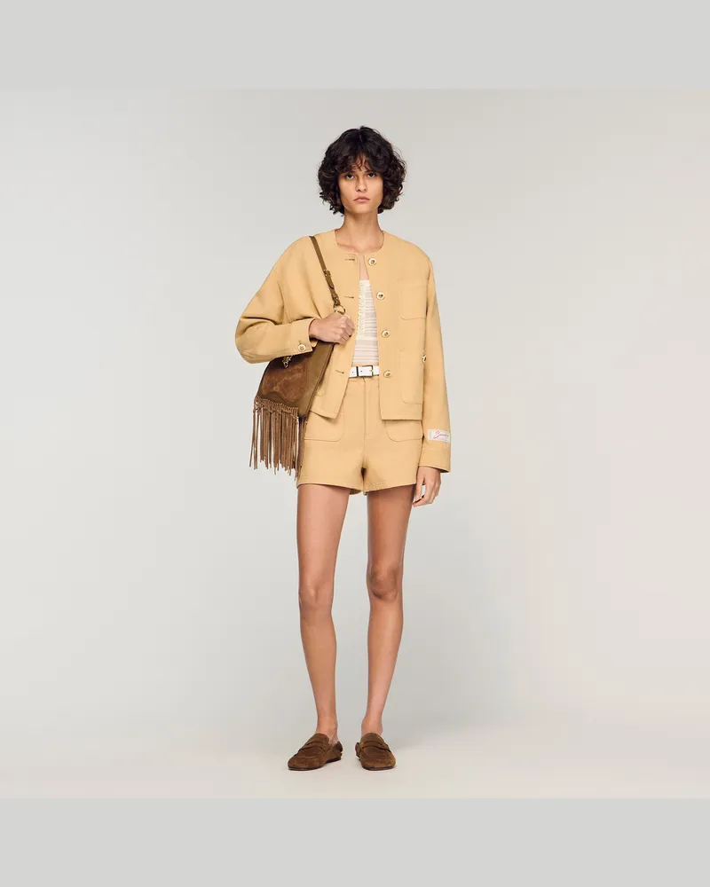 Sandro Jeansjacke Beige
