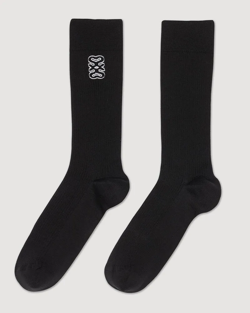 Sandro Bestickte Socken Schwarz