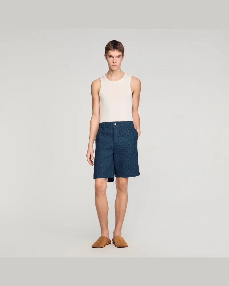 Sandro Denim-Shorts mit „Square Cross Marine